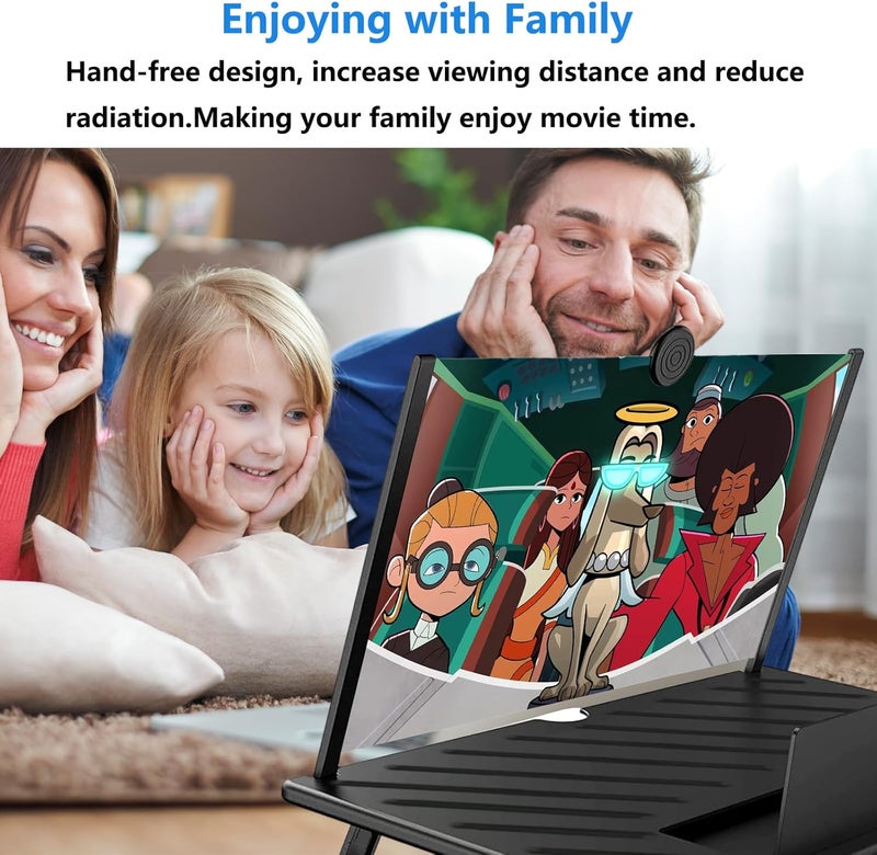 Kerfulty 20" Screen Magnifier for Cell Phone – 3D HD Magnifing Screen Enlarger Projector for Movies Videos and Gaming – Foldable Phone Stand Holder with Screen Amplifier–Supports All Smartphones - Image 5